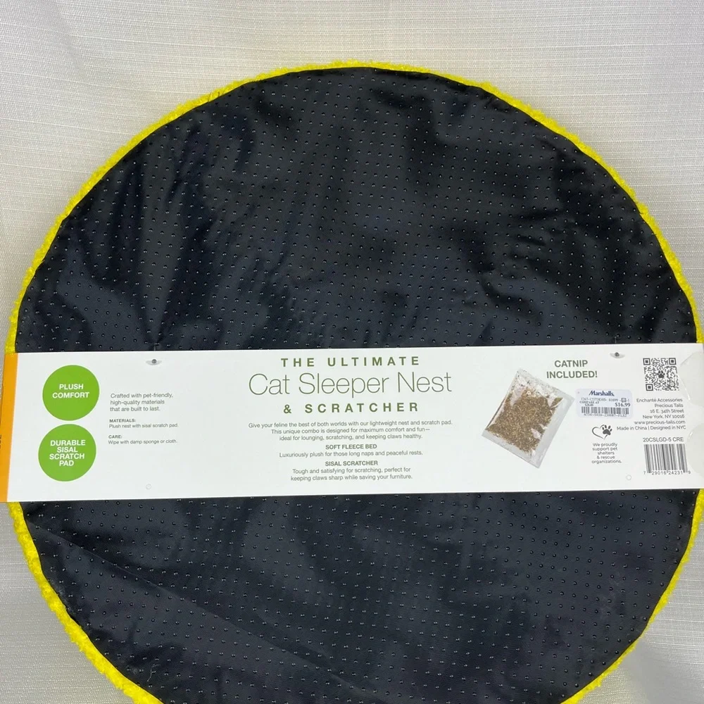 2-in-1 Yellow Cat Sleeper Nest & Scratcher